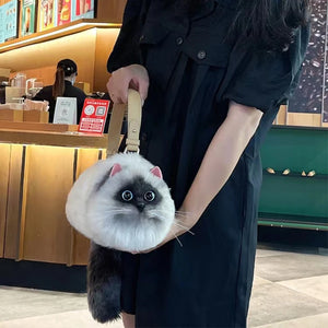 Plush Cat Crossbody Bag